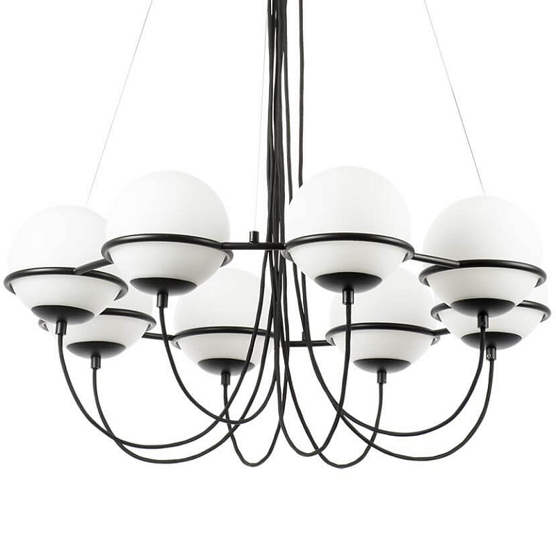 Люстра Melissa Chandelier Black 8 Черный Белый Люстра Melissa Chandelier Black 8 Черный Белый в Перми | Loft Concept