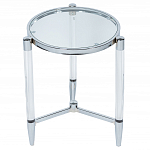 Приставной столик со стеклянной столешницей Deimos варинант исполнения - 1 | Loft Concept в Перми