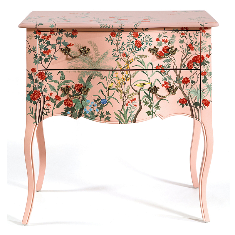 Комод розовый с росписью Цветы L.XV CHEST OF DRAWERS Flowers Розовый Мульти в Перми | Loft Concept 
