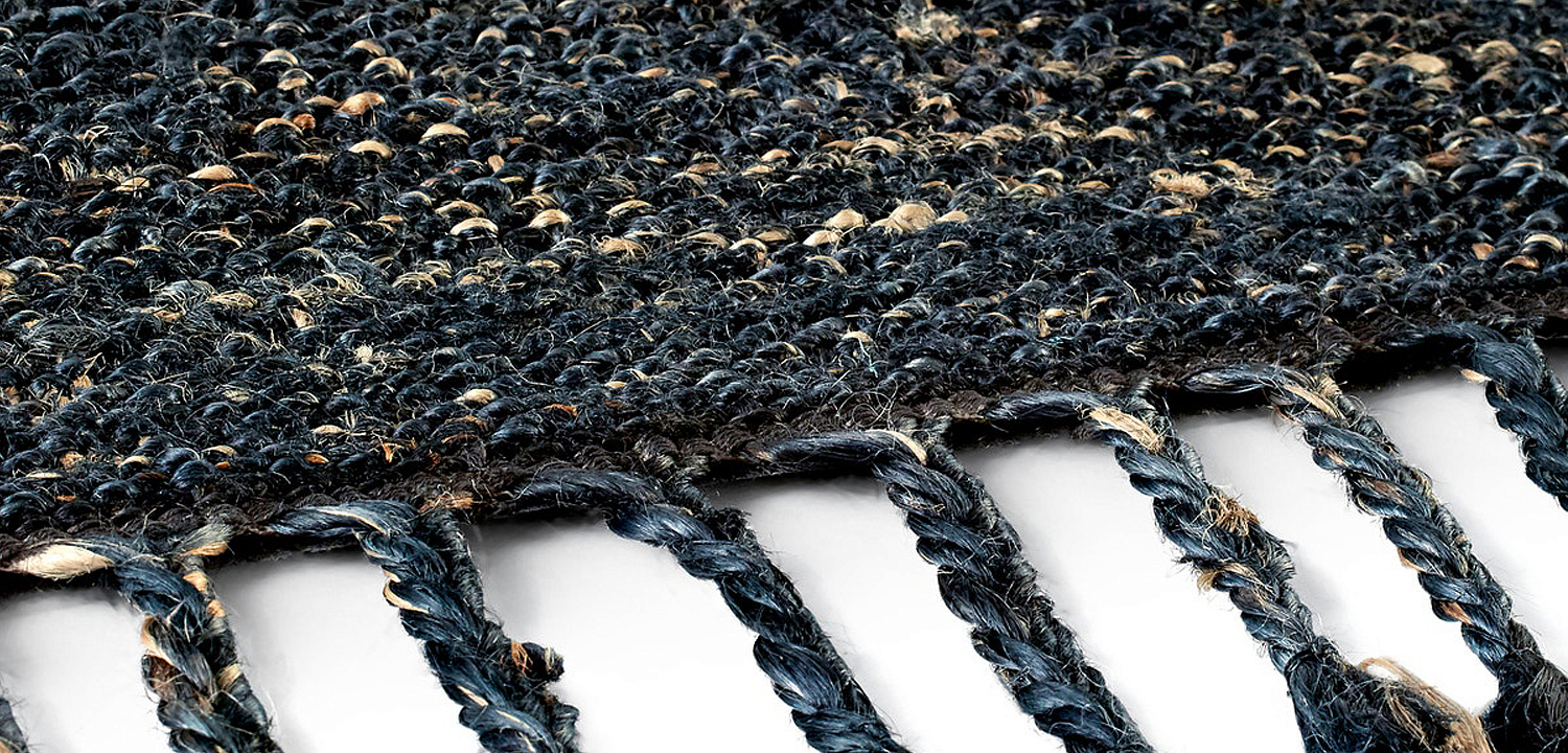 Ковер с бахромой Carpet blue 100% джут Ковер с бахромой Carpet blue 100% джут - Loft-Concept в Перми