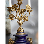 Подсвечник из темно-синего фарфора с бронзовыми элементами и цветами Eden Garden варинант исполнения - 5 | Loft Concept в Перми