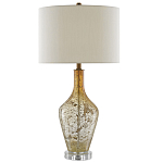 Настольная лампа с тканевым абажуром в форме цилиндра Thin Neck варинант исполнения - 2 | Loft Concept в Перми