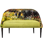 Диван двухместный из натурального бука с цветочным принтом Impressionism in Art варинант исполнения - 1 | Loft Concept в Перми