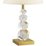 Настольная лампа с абажуром и основанием из хрусталя Neri Crystal Cubes Brass Table Lamp варинант исполнения - 2 | Loft Concept в Перми