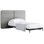 Кровать с большим мягким изголовьем Unity Grey Bed варинант исполнения - 8 | Loft Concept в Перми
