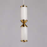 Подвесной светильник с двумя белыми рифлеными цилиндрическими плафонами Golden Swirl варинант исполнения - 4 | Loft Concept в Перми