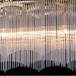 Люстра прямоугольная на цепях с прозрачными трубками и волнистым краем Nembus варинант исполнения - 6 | Loft Concept в Перми