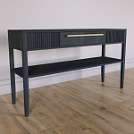Дизайнерская Консоль с полкой и ящиком Primo Черный дуб варинант исполнения - 2 | Loft Concept в Перми