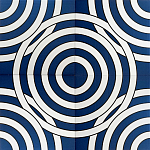 Дизайнерская плитка с узором Круги синяя варинант исполнения - 1 | Loft Concept в Перми