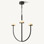 Люстрас 3-мя мраморными плафонами в форме купола Light Warm Light варинант исполнения - 3 | Loft Concept в Перми