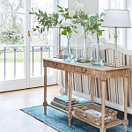 Деревянная консоль из массива дерева с двумя ящиками Oak Margery Provence Console Table варинант исполнения - 3 | Loft Concept в Перми