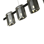 Подвесной светильник светодиодный с 5-ю цилиндрическими плафонами светло-серого цвета из стекла и стали Andrea Сhandelier Grey варинант исполнения - 2 | Loft Concept в Перми