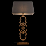 Настольная лампа на ажурном чугунном основании с тканевым серым абажуром Openwork Lamp варинант исполнения - 4 | Loft Concept в Перми