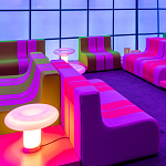 Дизайнерский кофейный стол на круглых ножках Poltronova T02 Pink Coffee Table варинант исполнения - 15 | Loft Concept в Перми