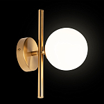 Бра с золотым основанием и белым плафоном в форме шара Bubble варинант исполнения - 2 | Loft Concept в Перми