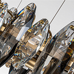 Люстра подвесная с овальными подвесками из стекла дымчатого цвета Harlow Crystal Round варинант исполнения - 5 | Loft Concept в Перми