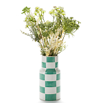 Ваза из фаянса Brighter than the Stars с шахматным принтом бирюзового цвета  варинант исполнения - 3 | Loft Concept в Перми