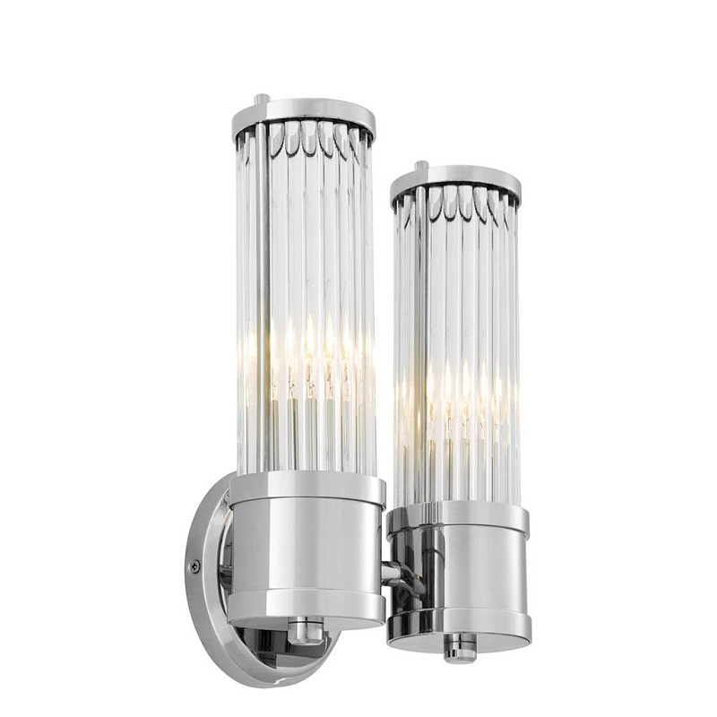 Бра Wall Lamp Claridges Dual Nickel Никель Прозрачное Стекло в Перми | Loft Concept 