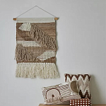 Панно из шерсти и хлопка с узором Beige Calista Cascade варинант исполнения - 5 | Loft Concept в Перми