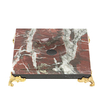 Подставка под шар квадратная из натурального камня Креноид на ножках Natural Stone Sphere Stands варинант исполнения - 1 | Loft Concept в Перми