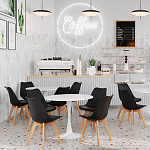 Стул с основой из пластика и мягким сиденьем Arvika Black варинант исполнения - 8 | Loft Concept в Перми