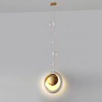 Подвесной светильник с бежевым текстурным кольцом и латунным шаром в центре Tactile  варинант исполнения - 5 | Loft Concept в Перми