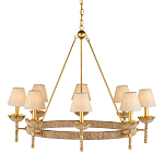 Люстра из кованого железа с отделкой плетеной веревкой и сусальным золотом Parisian Style варинант исполнения - 1 | Loft Concept в Перми