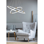 Люстра подвесная с двумя пересекающимися белыми светодиоидными кольцами Luke Lampco Tracer Lamp варинант исполнения - 10 | Loft Concept в Перми