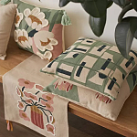 Подушка декоративная зеленого цвета с геометрическим рисунком Divine Abstractions варинант исполнения - 7 | Loft Concept в Перми