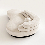 Диван Saint-Trope молочного цвета с обивкой букле  варинант исполнения - 1 | Loft Concept в Перми