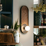 Бра с декором из плетеного бамбука Wicker Oval Lamp варинант исполнения - 4 | Loft Concept в Перми