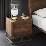 Прикроватный деревянный столик с 2-мя ящиками Moon Walnut Furniture варинант исполнения - 1 | Loft Concept в Перми