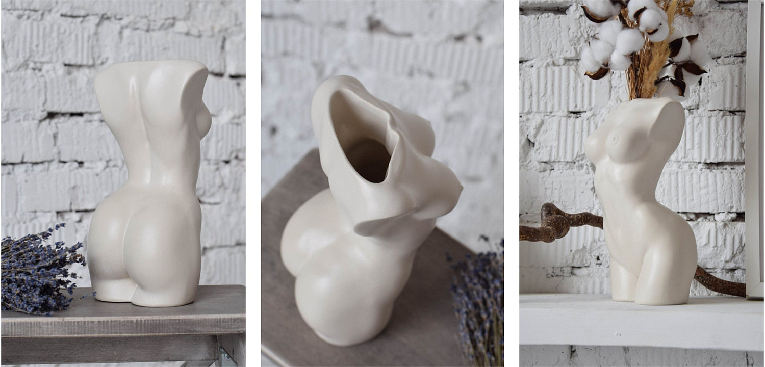 Ваза Vase Female Torso white Ваза Vase Female Torso white - Loft-Concept в Перми