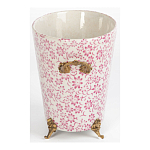 Кашпо из белого фарфора с розовым цветочным орнаментом Eden Garden варинант исполнения - 3 | Loft Concept в Перми