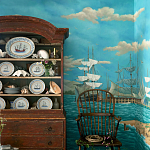 Обои ручная роспись Nantucket Crossing Brandt colourway on scenic paper варинант исполнения - 1 | Loft Concept в Перми