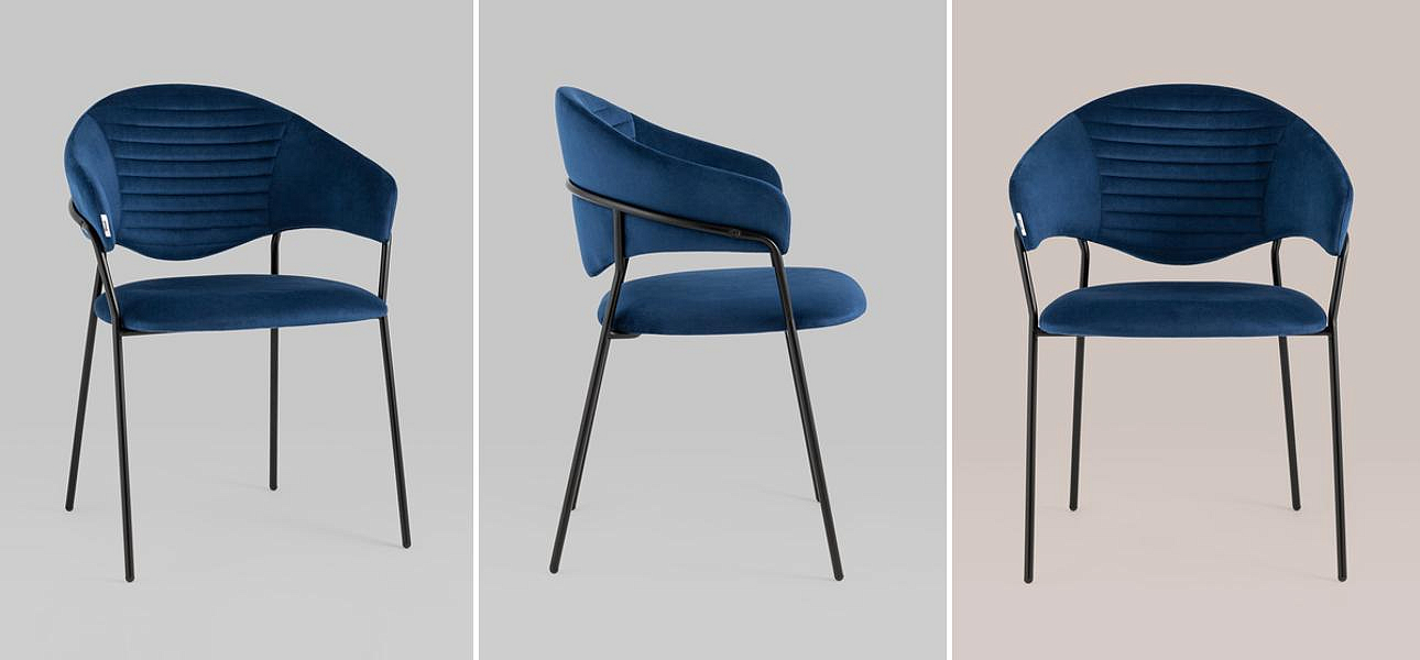 Стул Alexis Chair Синий Велюр Стул Alexis Chair Синий Велюр - Loft-Concept в Перми