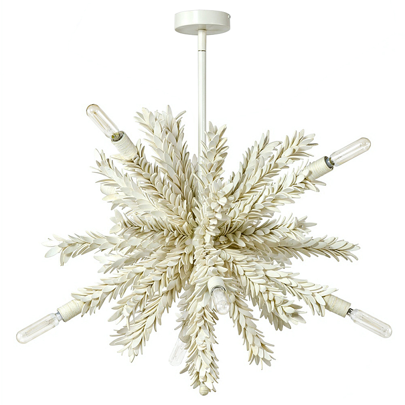 Люстра White Bionic Petals Star Chandelier Белый Молочный в Перми | Loft Concept 