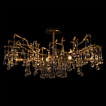 Потолочная люстра в виде ветвей деревьев золотого цвета с прозрачными подвесками-каплями Droplet Chandelier варинант исполнения - 2 | Loft Concept в Перми