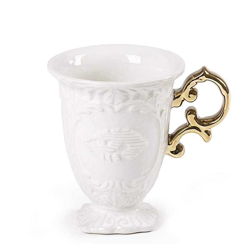 Кружка Seletti I-Mug Gold Белый Золотой в Перми | Loft Concept 