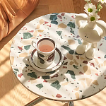 Дизайнерский журнальный стол с круглой столешницей на изогнутых стальных ножках Obafaby варинант исполнения - 3 | Loft Concept в Перми