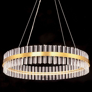Круглая Люстра Кольцо Хрусталь диаметр 80 см RING Saturno Not Baroncelli Brass