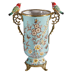 Ваза с двумя птичками из фарфора с бронзовыми элементами Garden of Eden варинант исполнения - 1 | Loft Concept в Перми