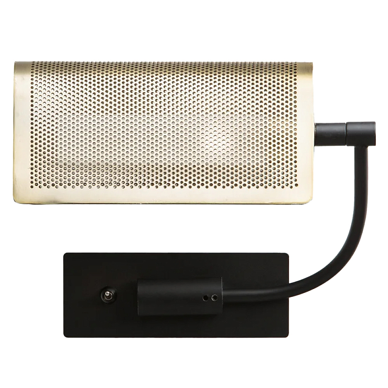 Бра с плафоном из перфорированного металла Elledge Wall Lamp Латунь Черный Бра с плафоном из перфорированного металла Elledge Wall Lamp Латунь Черный в Перми | Loft Concept