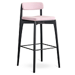 Барный стул из массива ясеня с обивкой из рогожки Elegant Ash Shape варинант исполнения - 1 | Loft Concept в Перми