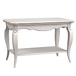 Стол журнальный белый из массива бука с полкой в стиле прованс White Provence варинант исполнения - 1 | Loft Concept в Перми