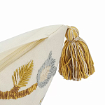 Чехол на подушку с кисточками и вышивкой птиц Ethnic mix Birds Square варинант исполнения - 3 | Loft Concept в Перми