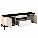 ТВ-тумба белая с чёрной столешницей с 2-мя дверками и ящиком San Marco варинант исполнения - 2 | Loft Concept в Перми
