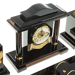 Настольный письменный набор с часами из природного камня обсидиана National Еmblem варинант исполнения - 4 | Loft Concept в Перми