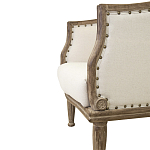 Кресло низкое с мягкой обивкой из льна на 4-х деревянных ножках Emile Armchair beige варинант исполнения - 4 | Loft Concept в Перми