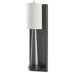 Бра на прозрачном штативе с тканевым абажуром в форме цилиндра Conciseness варинант исполнения - 3 | Loft Concept в Перми